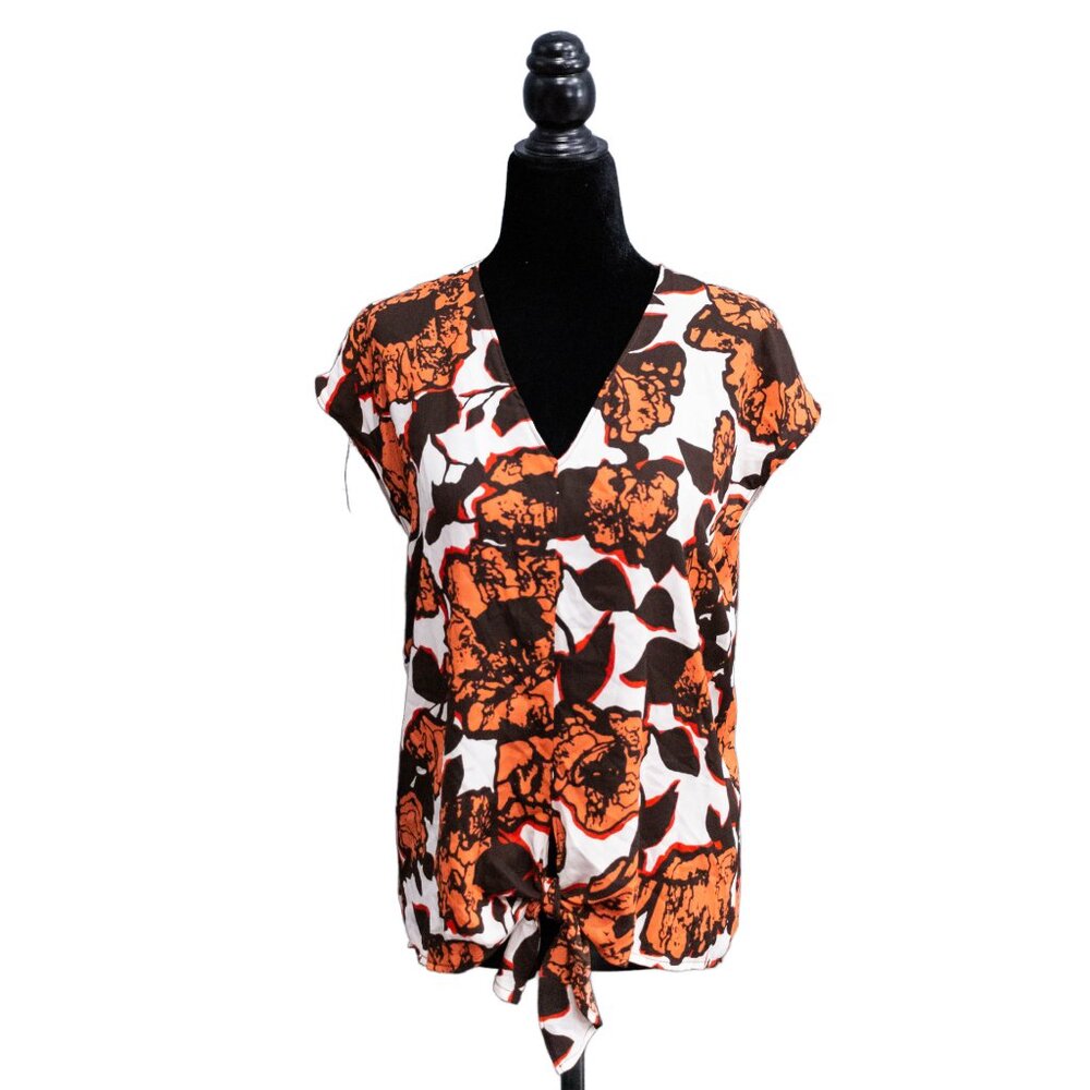 NWT Allison Joy Noah Floral Tie Front Tank Top
